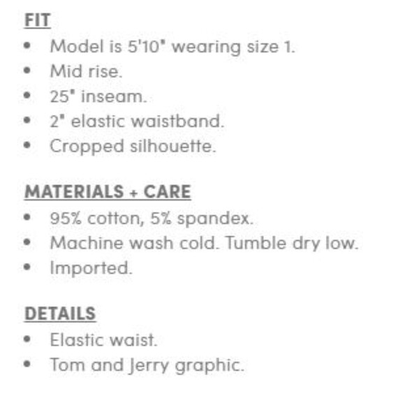 NWT Tom & Jerry Crop Signature Waistband Premium Leggings Torrid Size Large - Picture 5 of 7